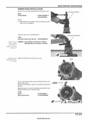 2005-2006 Honda ATV TRX500FE/FM/TM FourTrax Foreman Factory Service Manual, Page 347