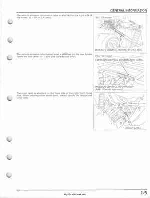 2005-2011 Honda FourTrax Foreman TRX500 FE/FPE/FM/FPM/TM Service Manual, Page 9