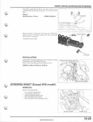 2005-2011 Honda FourTrax Foreman TRX500 FE/FPE/FM/FPM/TM Service Manual, Page 287