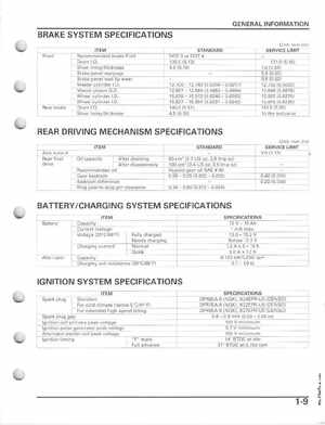 2005-2011 Honda Recon TRX250TE/TM service manual, Page 12