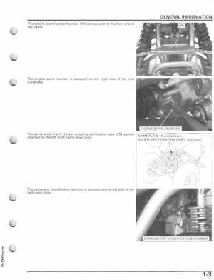 2006-2009 Honda TRX250EX/TRX250X Service Manual, Page 7