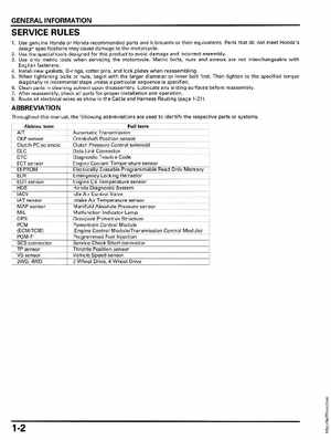 2009-2012 Honda MUV700 Big Red Service Manual, Page 6
