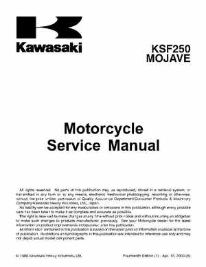 1987-2004 Kawasaki Mojave KSF250 Service Manual, Page 3