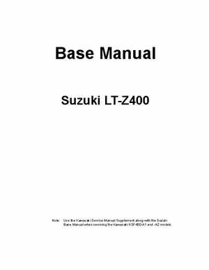 2003-2006 Kawasaki KFX400 service manual, Page 34
