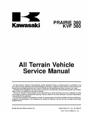 Kawasaki Prairie 360 KVF-360 Factory service manual, Page 1