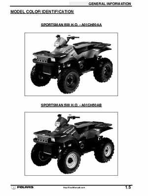 2001 Polaris Sportsman 400-500 DUSE and H.O. Service Manual, Page 7