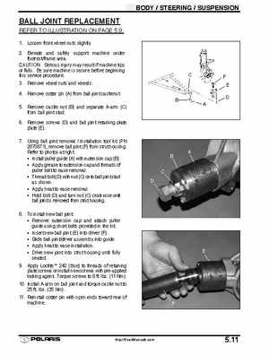2001 Polaris Sportsman 400-500 DUSE and H.O. Service Manual, Page 182
