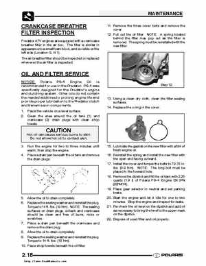 2003 Polaris Predator 500 factory service manual, Page 32
