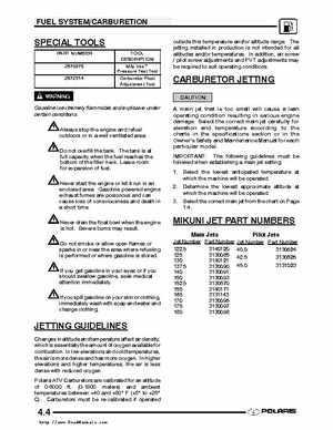 2003 Polaris Predator 500 factory service manual, Page 92