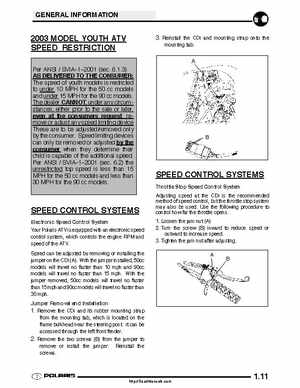 2003 Polaris Scrambler 50-90 Sportsman 90 Predator 90 Service Manual, Page 15