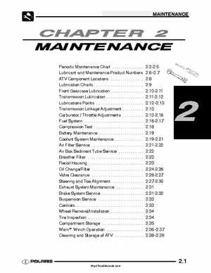 2005 Polaris Sportsman 400/500 Service Manual, Page 20
