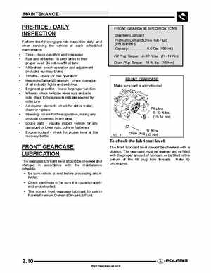 2005 Polaris Sportsman 400/500 Service Manual, Page 29