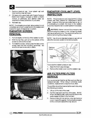 2005 Polaris Sportsman 400/500 Service Manual, Page 40