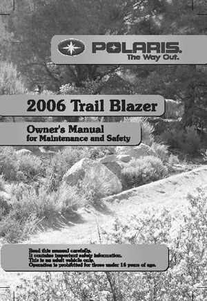 2006 Polaris ATV Trail Blazer Owners Manual, Page 1