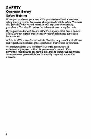 2006 Polaris ATV Trail Blazer Owners Manual, Page 9