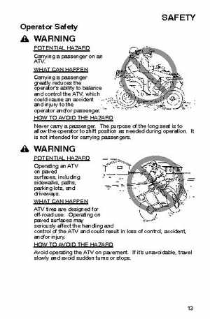 2006 Polaris ATV Trail Blazer Owners Manual, Page 16