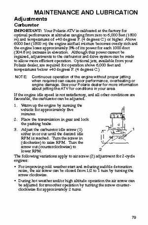 2006 Polaris ATV Trail Blazer Owners Manual, Page 82