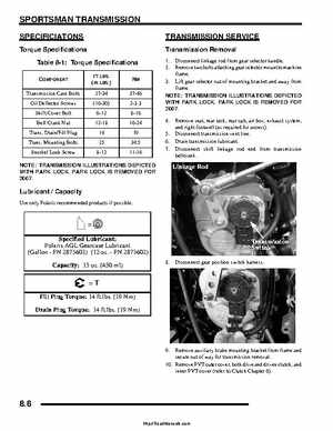 2007 Polaris Sportsman 700/800/800 X2 EFI Service Manual, Page 258