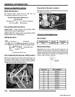 2008 Polaris ATV Outlaw 450/525 Service Manual, Page 2