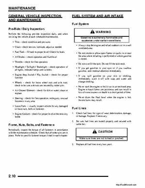 2008 Polaris ATV Outlaw 450/525 Service Manual, Page 22