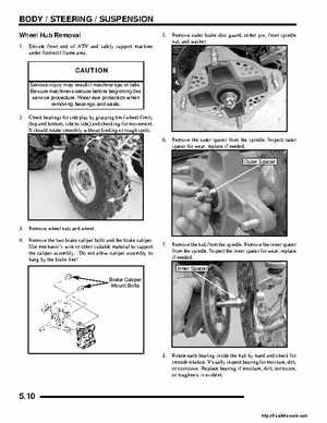 2008 Polaris ATV Outlaw 450/525 Service Manual, Page 74