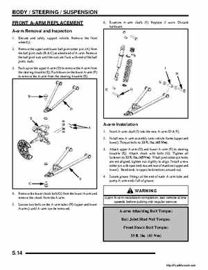 2008 Polaris ATV Outlaw 450/525 Service Manual, Page 78