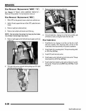 2008 Polaris ATV Outlaw 450/525 Service Manual, Page 154