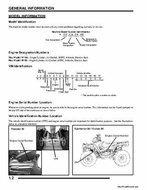 2008 Polaris ATV Predator 50, Sportsman Outlaw 90 Service Manual, Page 2