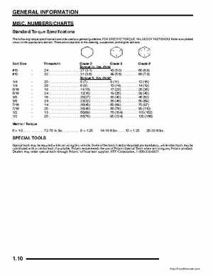 2008 Polaris Sportsman 700/800/700 X2 EFI Service Manual, Page 10