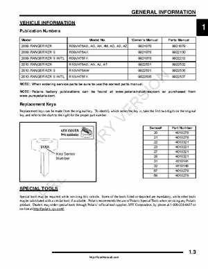 2009-2010 Polaris RZR Factory Service Manual, Page 3