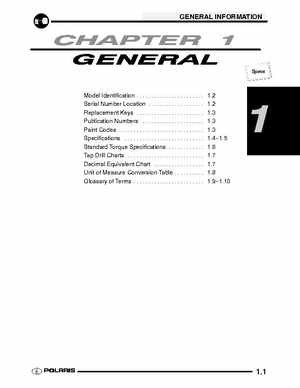 2009 Polaris Scrambler 500 4x4 2x4 factory service manual, Page 1