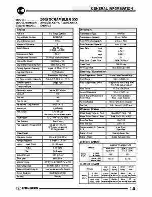 2009 Polaris Scrambler 500 4x4 2x4 factory service manual, Page 5