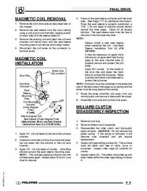 2009 Polaris Scrambler 500 4x4 2x4 factory service manual, Page 165