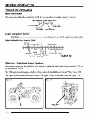 2009 Polaris Sportsman 850 XP EFI EPS Service Manual, Page 2