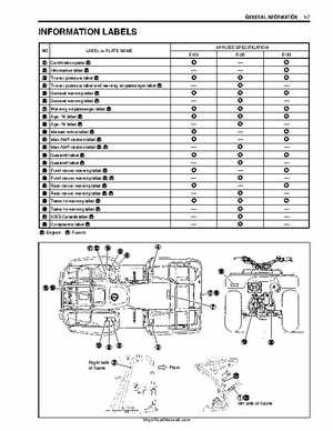2003-2005 Suzuki LT-A500F Service Manual, Page 11