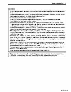 2006-2009 Suzuki LT-Z50 QuadSport ATV Factory Service Manual, Page 7