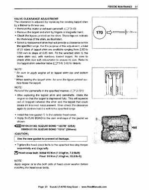 All Years Suzuki LT-A700 King Quad 700 Factory Service Manual, Page 23
