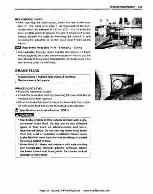 All Years Suzuki LT-A700 King Quad 700 Factory Service Manual, Page 39
