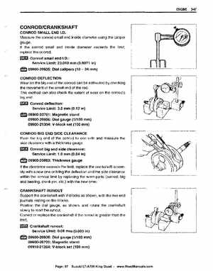 All Years Suzuki LT-A700 King Quad 700 Factory Service Manual, Page 97