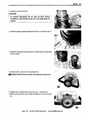 All Years Suzuki LT-A700 King Quad 700 Factory Service Manual, Page 107