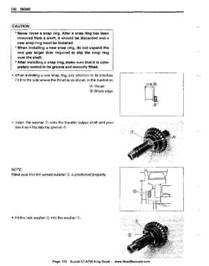 All Years Suzuki LT-A700 King Quad 700 Factory Service Manual, Page 110