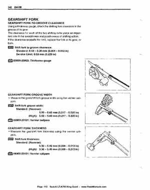 All Years Suzuki LT-A700 King Quad 700 Factory Service Manual, Page 112
