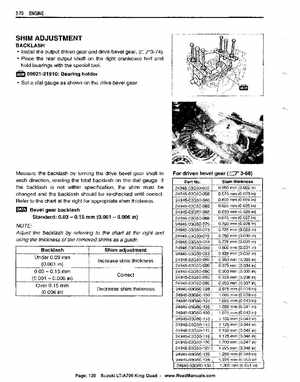 All Years Suzuki LT-A700 King Quad 700 Factory Service Manual, Page 120