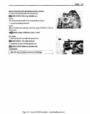 All Years Suzuki LT-A700 King Quad 700 Factory Service Manual, Page 127