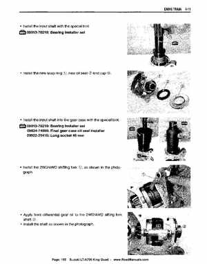 All Years Suzuki LT-A700 King Quad 700 Factory Service Manual, Page 165