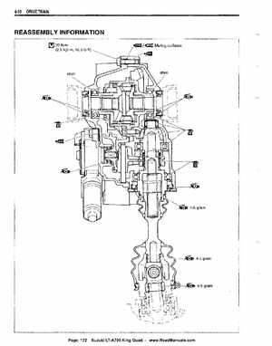 All Years Suzuki LT-A700 King Quad 700 Factory Service Manual, Page 172