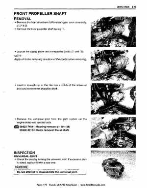 All Years Suzuki LT-A700 King Quad 700 Factory Service Manual, Page 173