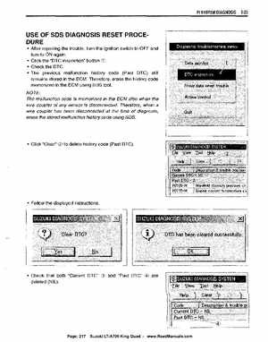 All Years Suzuki LT-A700 King Quad 700 Factory Service Manual, Page 217