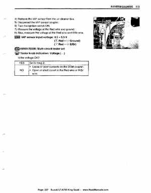 All Years Suzuki LT-A700 King Quad 700 Factory Service Manual, Page 227