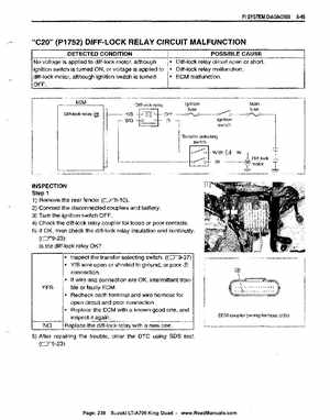 All Years Suzuki LT-A700 King Quad 700 Factory Service Manual, Page 239